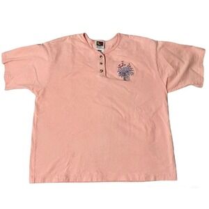 FRUIT OF THE LOOM For Her Women Short Sleeve Henley T-Shirt Vintage Y2K …